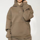 Lazy Monday pelēcīgi bēšīgs džemperis ar kapuci