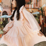 Dress pink muslin with ruffles