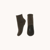 Wool socks anti-slip Brown Melange
