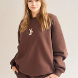 Džemperis brūns ar izšuvumu