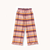 Pants flannel with ruffles and pockets pink/peach checkers