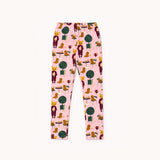Leggings with pink park print
