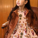 Dress with pink park print