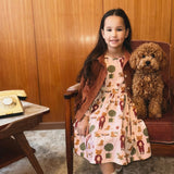 Dress with pink park print