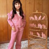 Jacket deep rose with embroidery