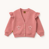 Jacket deep rose with embroidery