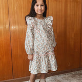 Blouse pink flowers print with ruffle