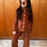 Pants brown with ruffle