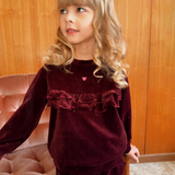 Sweatshirt bordo with embroidery