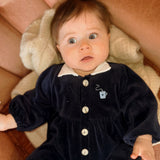 Romper navy blue with white collar