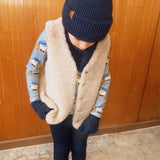 Wool teddy vest, taupe