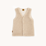 Wool teddy vest, taupe