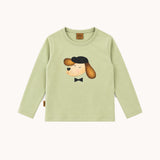 Top kiwi green with dog print