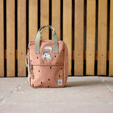 Mini Square Backpack - Happy Prints, caramel