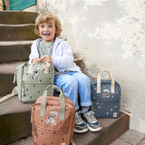 Mini Square Backpack - Happy Prints, caramel