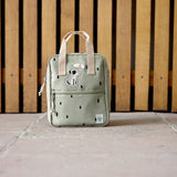 Mini Square Backpack - Happy Prints, light olive