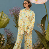 Blouse with all-over print "Sky Garden"