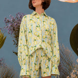 Shorts with all-over print "Lemon Garden"