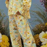 Pants with all-over print "Sky Garden", long