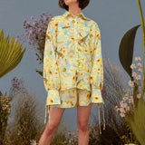 Shorts with all-over print "Lemon Garden"