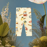 Leggings with high waist and all-over print "Food Mood"