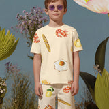 Top with all-over print "Food Mood"