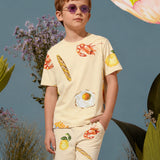 Shorts with all-over print "Food Mood"
