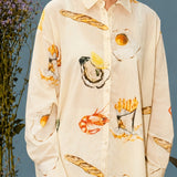 Shirt with all-over print "Food Mood"
