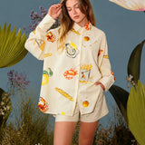 Shirt with all-over print "Food Mood"