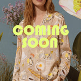 Blouse with all-over print "Secret Brunch"