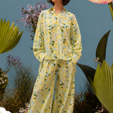 Blouse with all-over print "Lemon Garden"