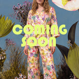 Pants with all-over print "Flora & Marble", long