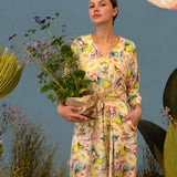 Dress with all-over print "Flora & Marble"