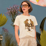 Top with "Secret Garden" print for female