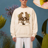 Sweater with "Secret Garden" print