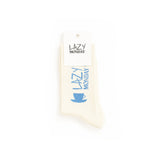 Lazy Monday socks raw white with blue