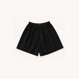 Black linen shorts