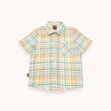 Krekls dzelteni zili rūtots