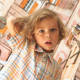 Krekls dzelteni zili rūtots