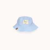 Hat light blue linen