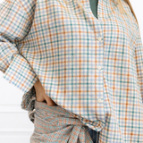Tina green-blue check shirt