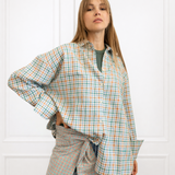 Tina green-blue check shirt