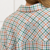 Tina green-blue check shirt