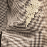 Shirt checkered with embroidery